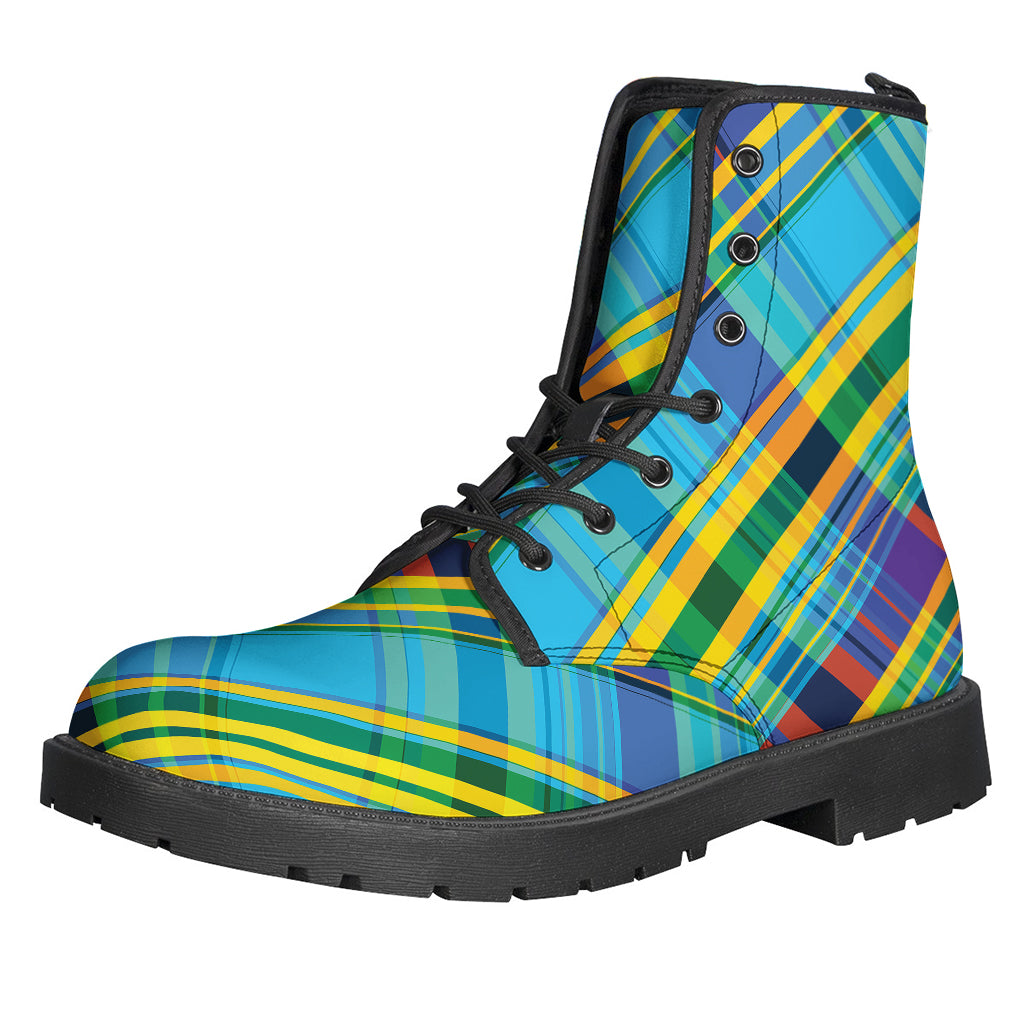 Colorful Tartan Pattern Print Backpack