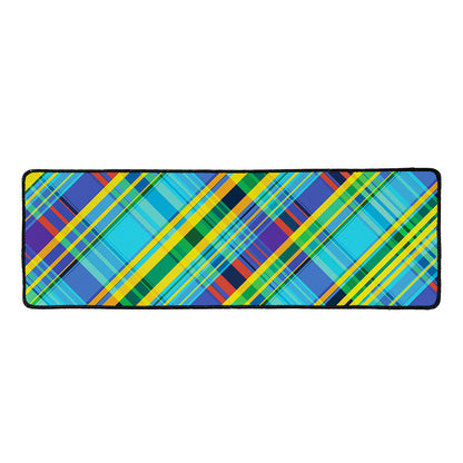 Colorful Tartan Pattern Print Long Kitchen Mat