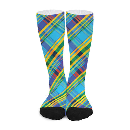 Colorful Tartan Pattern Print Long Socks