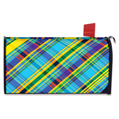 Colorful Tartan Pattern Print Mailbox Cover