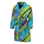 Colorful Tartan Pattern Print Men's Bathrobe