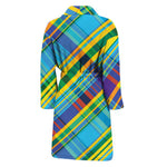 Colorful Tartan Pattern Print Men's Bathrobe