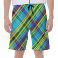 Colorful Tartan Pattern Print Men's Beach Shorts