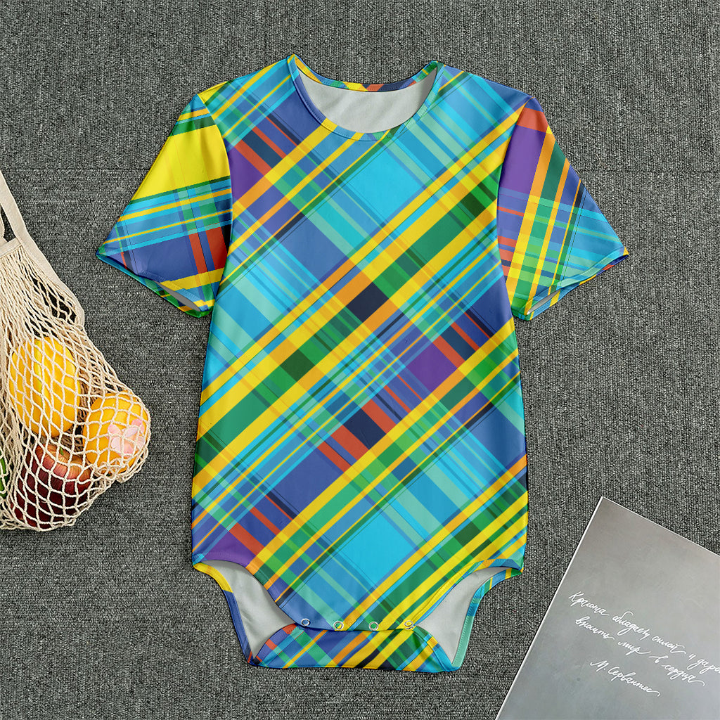 Colorful Tartan Pattern Print Men's Bodysuit