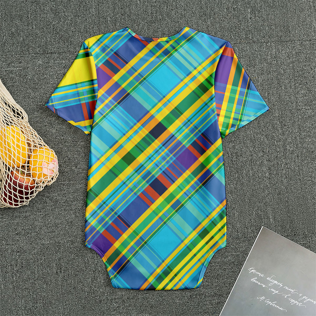 Colorful Tartan Pattern Print Men's Bodysuit