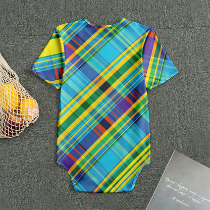 Colorful Tartan Pattern Print Men's Bodysuit