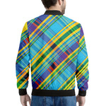 Colorful Tartan Pattern Print Men's Bomber Jacket