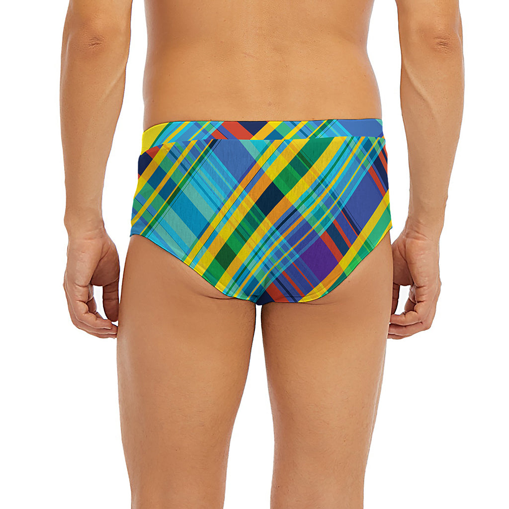 Colorful Tartan Pattern Print Men's Briefs