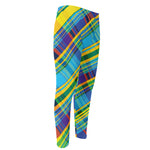 Colorful Tartan Pattern Print Men's Compression Pants