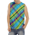 Colorful Tartan Pattern Print Men's Fitness Tank Top