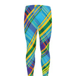 Colorful Tartan Pattern Print Men's leggings