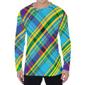 Colorful Tartan Pattern Print Men's Long Sleeve T-Shirt