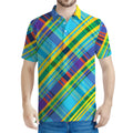 Colorful Tartan Pattern Print Men's Polo Shirt