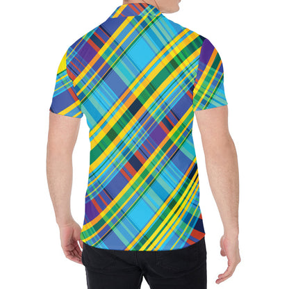 Colorful Tartan Pattern Print Men's Shirt