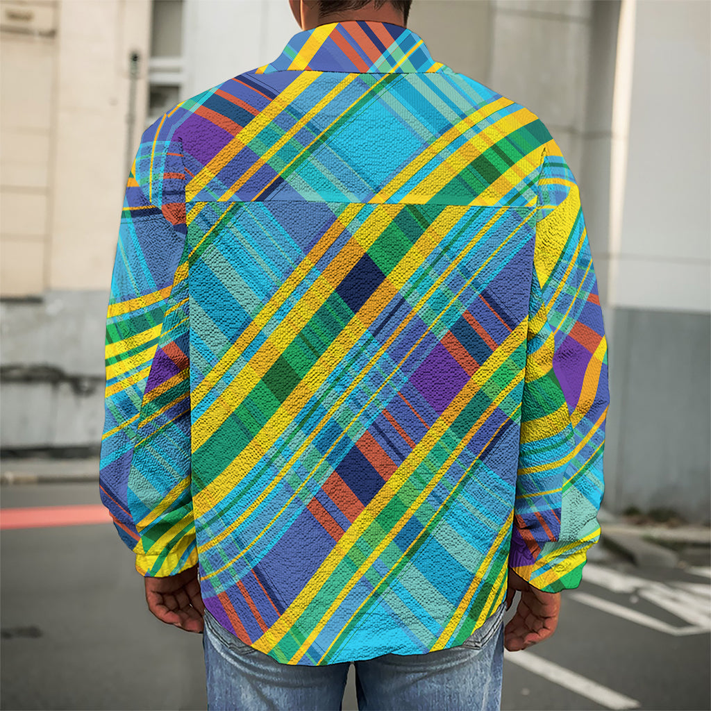 Colorful Tartan Pattern Print Men's Shirt Jacket