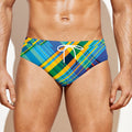Colorful Tartan Pattern Print Men's Swim Briefs