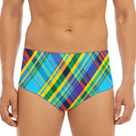 Colorful Tartan Pattern Print Men's Triangle Swim Briefs