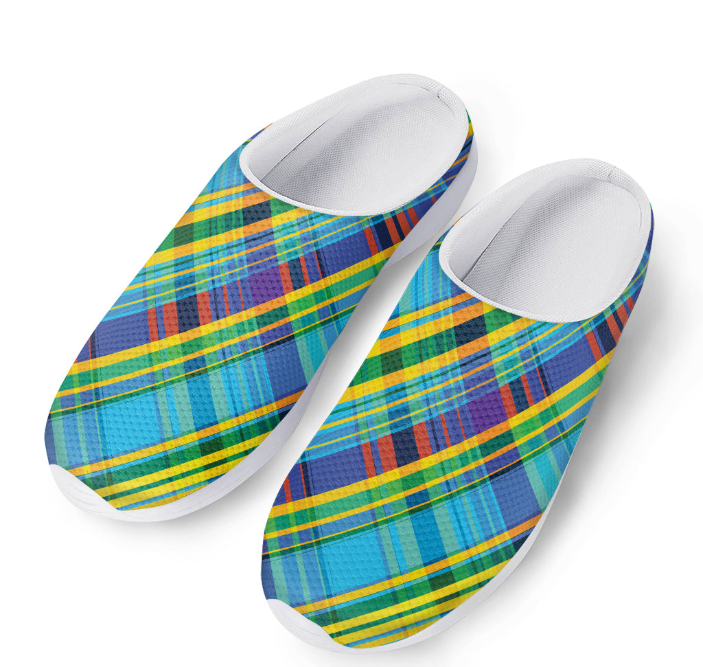 Colorful Tartan Pattern Print Mesh Casual Shoes
