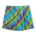 Colorful Tartan Pattern Print Mesh Shorts
