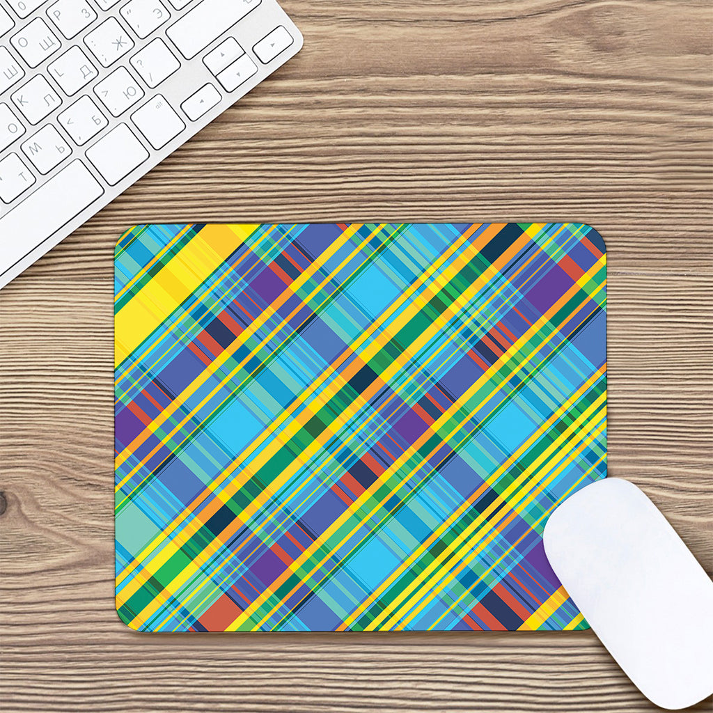 Colorful Tartan Pattern Print Mouse Pad