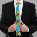 Colorful Tartan Pattern Print Necktie