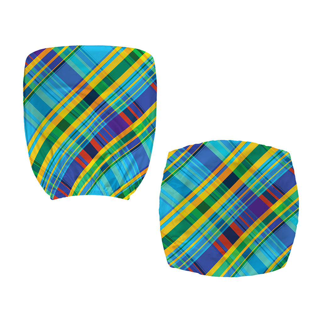 Colorful Tartan Pattern Print Office Chair Cover