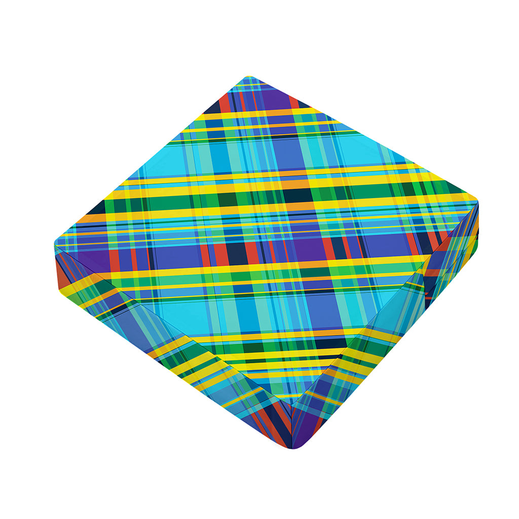 Colorful Tartan Pattern Print Outdoor Seat Cushion Cover