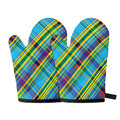 Colorful Tartan Pattern Print Oven Mitts