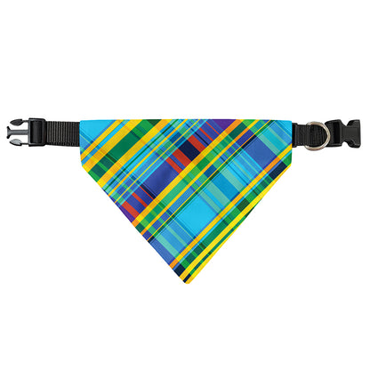 Colorful Tartan Pattern Print Over The Collar Dog Bandana
