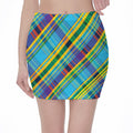 Colorful Tartan Pattern Print Pencil Mini Skirt