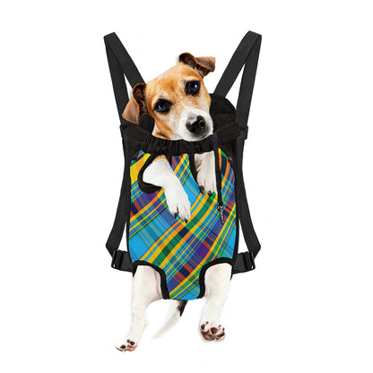 Colorful Tartan Pattern Print Pet Carrier Backpack