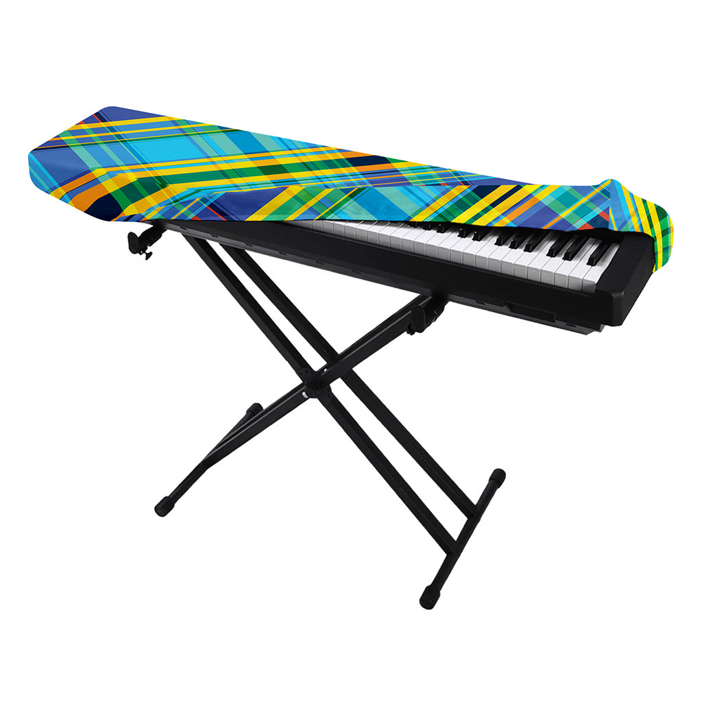 Colorful Tartan Pattern Print Piano Keyboard Cover