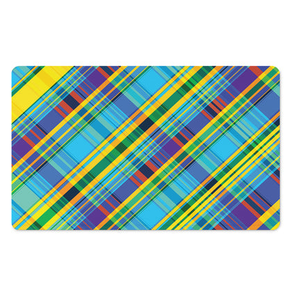 Colorful Tartan Pattern Print Polyester Doormat