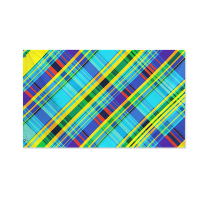Colorful Tartan Pattern Print Polyester Flag