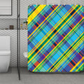Colorful Tartan Pattern Print Polyester Shower Curtain