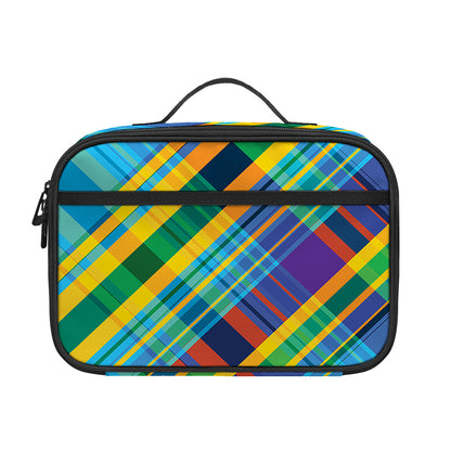 Colorful Tartan Pattern Print Portable Lunch Bag