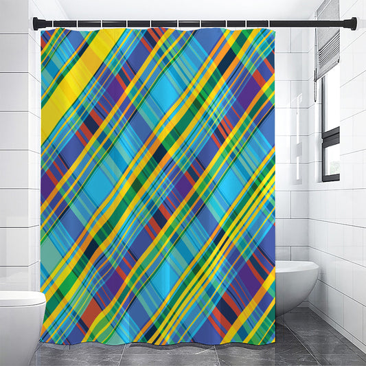 Colorful Tartan Pattern Print Premium Shower Curtain