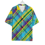 Colorful Tartan Pattern Print Rayon Hawaiian Shirt