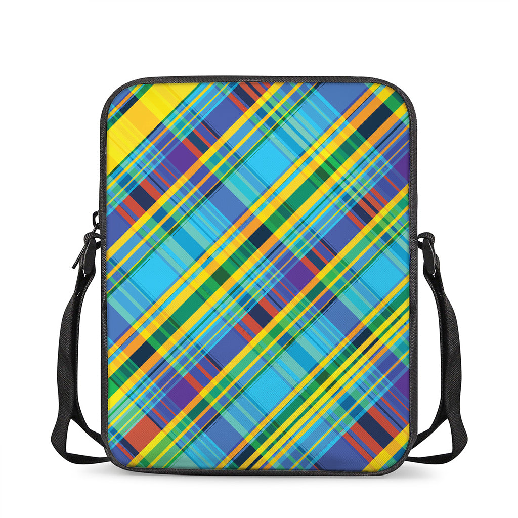 Colorful Tartan Pattern Print Rectangular Crossbody Bag