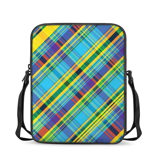Colorful Tartan Pattern Print Rectangular Crossbody Bag