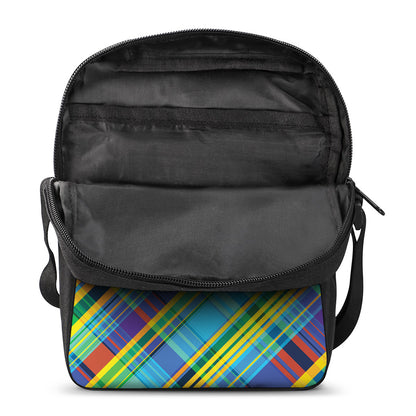 Colorful Tartan Pattern Print Rectangular Crossbody Bag