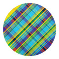 Colorful Tartan Pattern Print Round Blanket