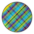 Colorful Tartan Pattern Print Round Floor Mat