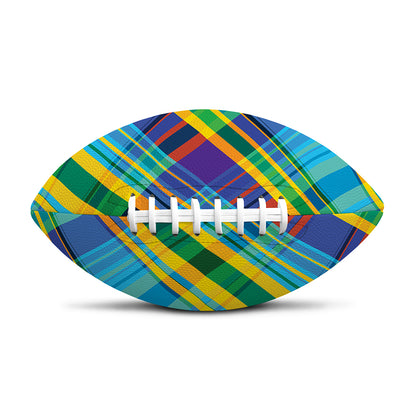 Colorful Tartan Pattern Print Rugby Ball