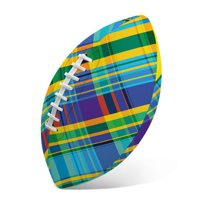 Colorful Tartan Pattern Print Rugby Ball