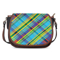 Colorful Tartan Pattern Print Saddle Bag