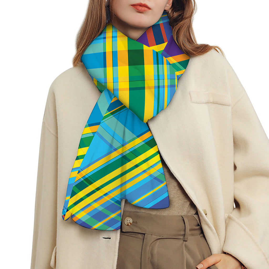 Colorful Tartan Pattern Print Scarf