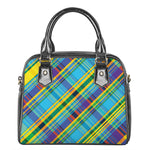 Colorful Tartan Pattern Print Shoulder Handbag