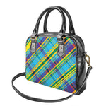 Colorful Tartan Pattern Print Shoulder Handbag