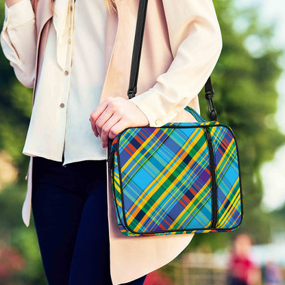 Colorful Tartan Pattern Print Shoulder Strap Bible Bag